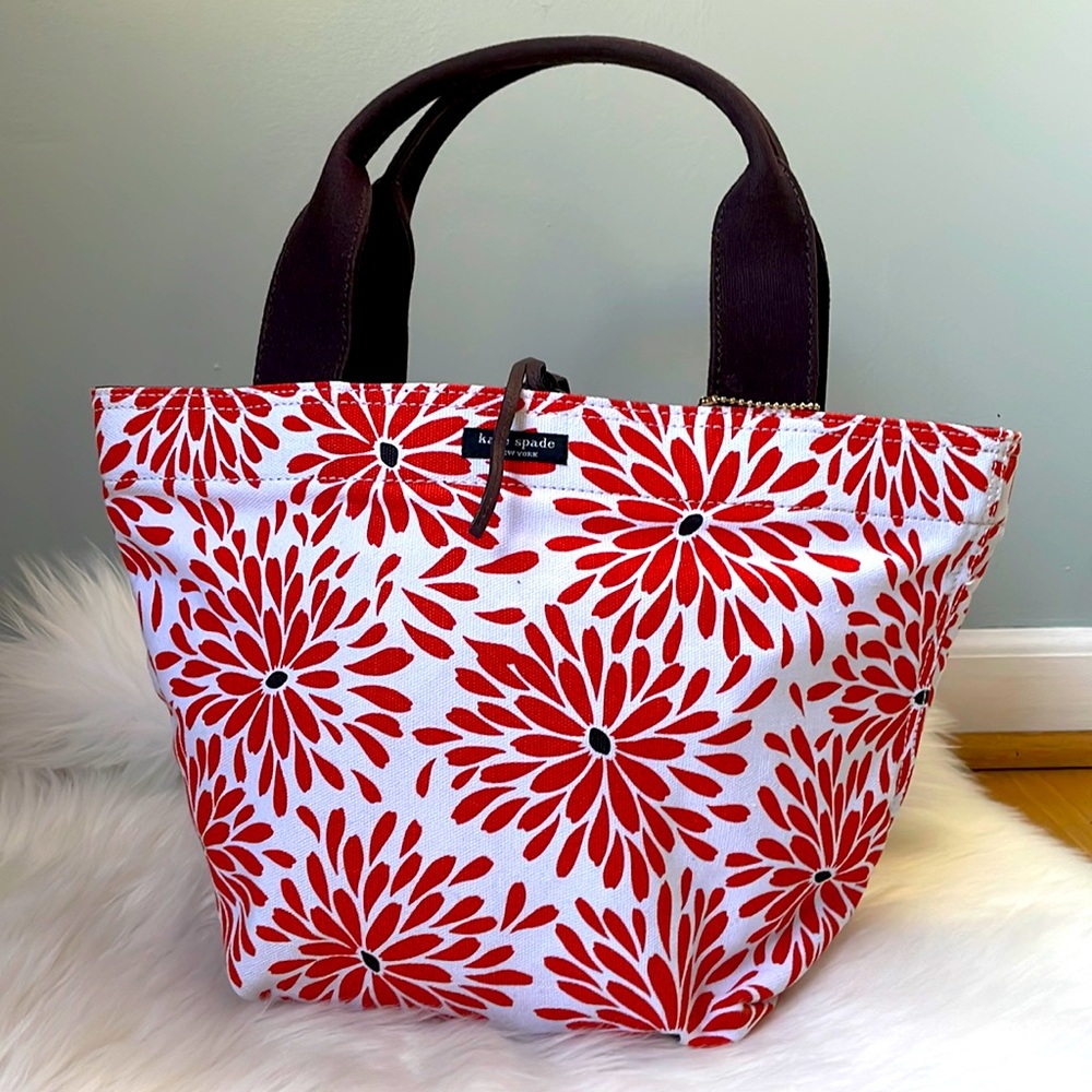 Kate Spade ♠️ floral canvas tote EUC